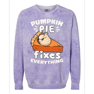 Thanksgiving Pumpkin Pie Humor Outfit Colorblast Crewneck Sweatshirt