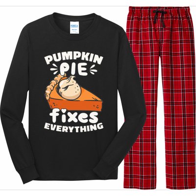 Thanksgiving Pumpkin Pie Humor Outfit Long Sleeve Pajama Set