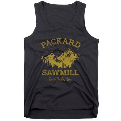 Twin Peaks Packard Sawmill Distressed Retro Vista Logo Tank Top