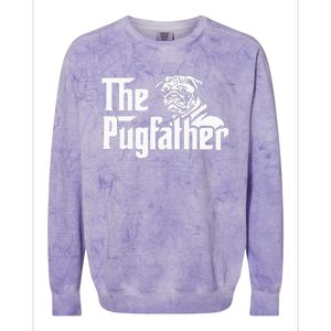 The Pugfather Pug Dad Father's Day Gift Pug Lovers Colorblast Crewneck Sweatshirt