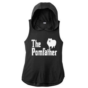 The Pomfather Pomeranian Daddy Pom Dog Lover Pomsky Owners Ladies PosiCharge Tri-Blend Wicking Draft Hoodie Tank