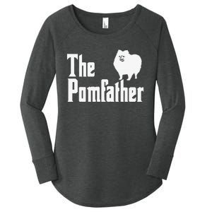 The Pomfather Pomeranian Daddy Pom Dog Lover Pomsky Owners Women's Perfect Tri Tunic Long Sleeve Shirt