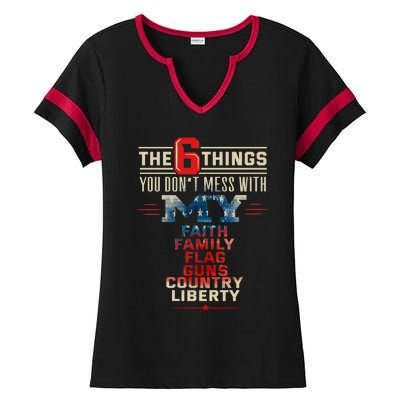 The Patriot Patriotic Country Don't Mess With My Freedom Gift Ladies Halftime Notch Neck Tee