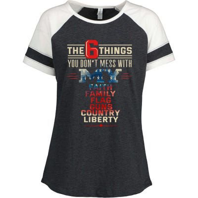 The Patriot Patriotic Country Don't Mess With My Freedom Gift Enza Ladies Jersey Colorblock Tee