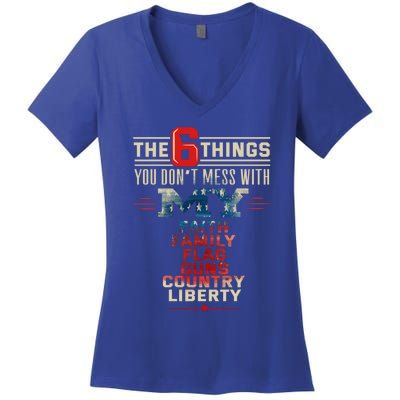 The Patriot Patriotic Country Don't Mess With My Freedom Gift Women's V-Neck T-Shirt