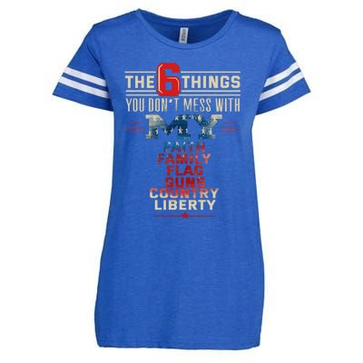 The Patriot Patriotic Country Don't Mess With My Freedom Gift Enza Ladies Jersey Football T-Shirt