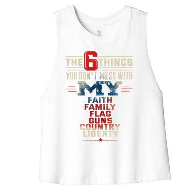 The Patriot Patriotic Country Don't Mess With My Freedom Gift Women's Racerback Cropped Tank