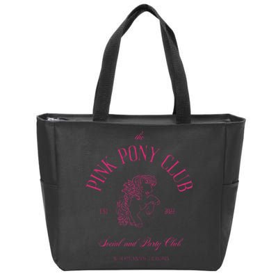 The Pink Pony Club Social And Party Club Zip Tote Bag