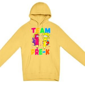 Team Preschool PreK Teacher Student Funny Back To School Gift Premium Pullover Hoodie