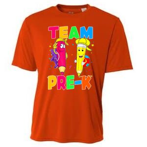 Team Preschool PreK Teacher Student Funny Back To School Gift Cooling Performance Crew T-Shirt