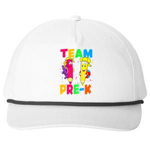 Team Preschool PreK Teacher Student Funny Back To School Gift Snapback Five-Panel Rope Hat