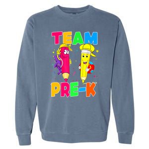 Team Preschool PreK Teacher Student Funny Back To School Gift Garment-Dyed Sweatshirt