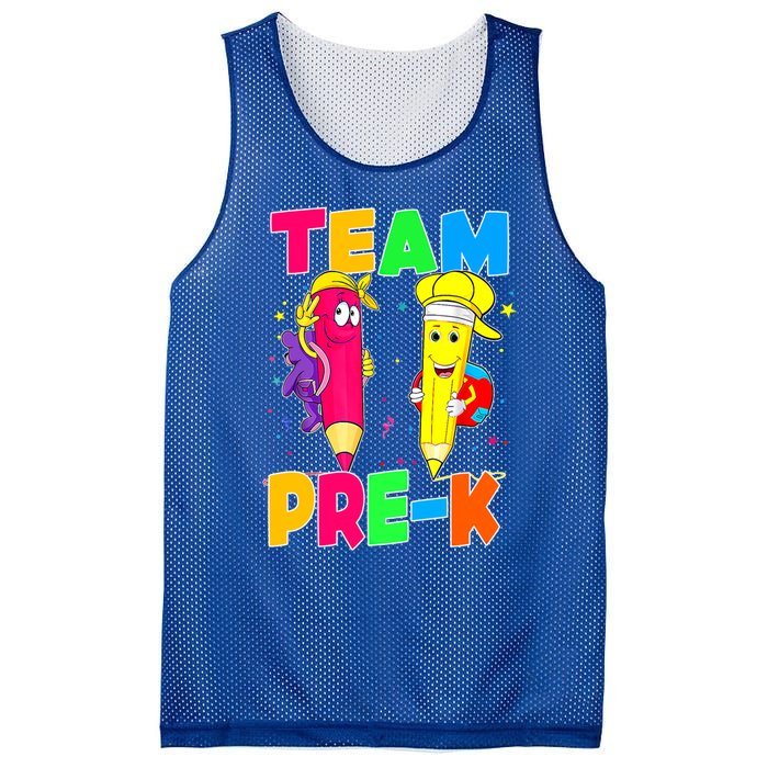 Team Preschool PreK Teacher Student Funny Back To School Gift Mesh Reversible Basketball Jersey Tank