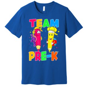 Team Preschool PreK Teacher Student Funny Back To School Gift Premium T-Shirt