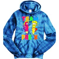 Team Preschool PreK Teacher Student Funny Back To School Gift Tie Dye Hoodie