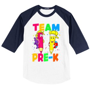 Team Preschool PreK Teacher Student Funny Back To School Gift Baseball Sleeve Shirt