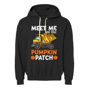 Thanksgiving Pumpkin Patch Truck Garment-Dyed Fleece Hoodie