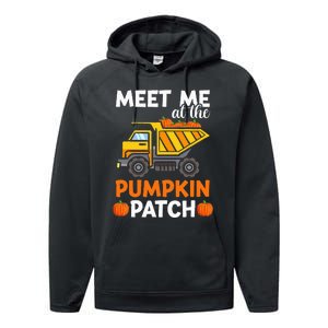 Thanksgiving Pumpkin Patch Truck Performance Fleece Hoodie