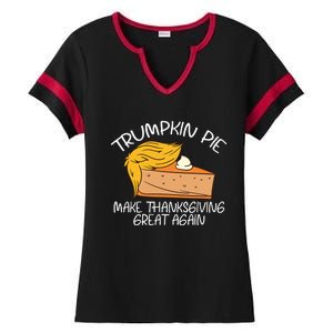 Trumpkin Pie Pumpkin Pie Thanksgiving Ladies Halftime Notch Neck Tee