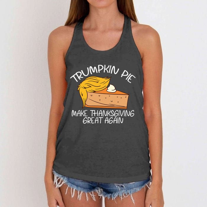 Trumpkin Pie Pumpkin Pie Thanksgiving Women's Knotted Racerback Tank