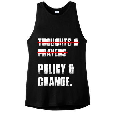 Thoughts & Prayers Policy And Change Ladies PosiCharge Tri-Blend Wicking Tank