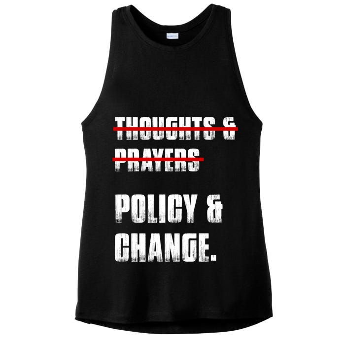Thoughts & Prayers Policy And Change Ladies PosiCharge Tri-Blend Wicking Tank