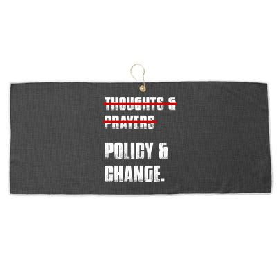 Thoughts & Prayers Policy And Change Large Microfiber Waffle Golf Towel