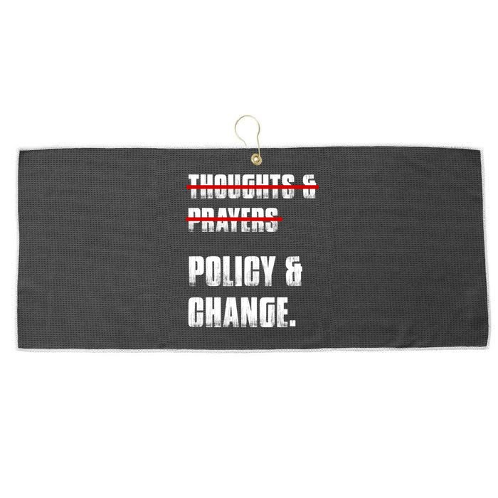 Thoughts & Prayers Policy And Change Large Microfiber Waffle Golf Towel