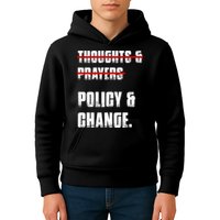 Thoughts & Prayers Policy And Change Kids Hoodie
