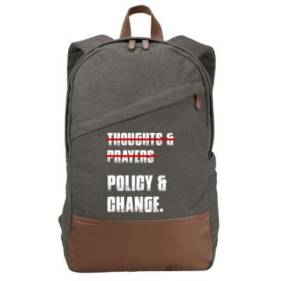 Thoughts & Prayers Policy And Change Cotton Canvas Backpack
