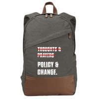Thoughts & Prayers Policy And Change Cotton Canvas Backpack