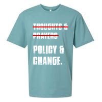 Thoughts & Prayers Policy And Change Sueded Cloud Jersey T-Shirt