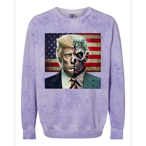 Two-Faced Politicians Presidential Election 2024 Trump  Colorblast Crewneck Sweatshirt