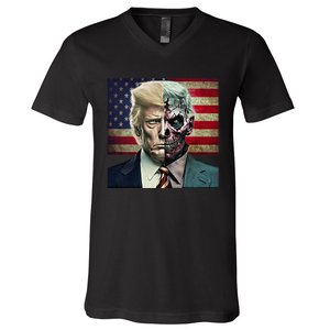 Two-Faced Politicians Presidential Election 2024 Trump  V-Neck T-Shirt