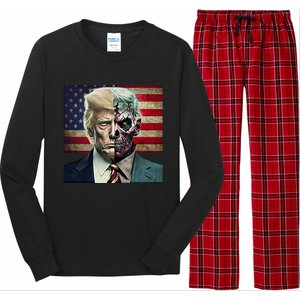 Two-Faced Politicians Presidential Election 2024 Trump  Long Sleeve Pajama Set