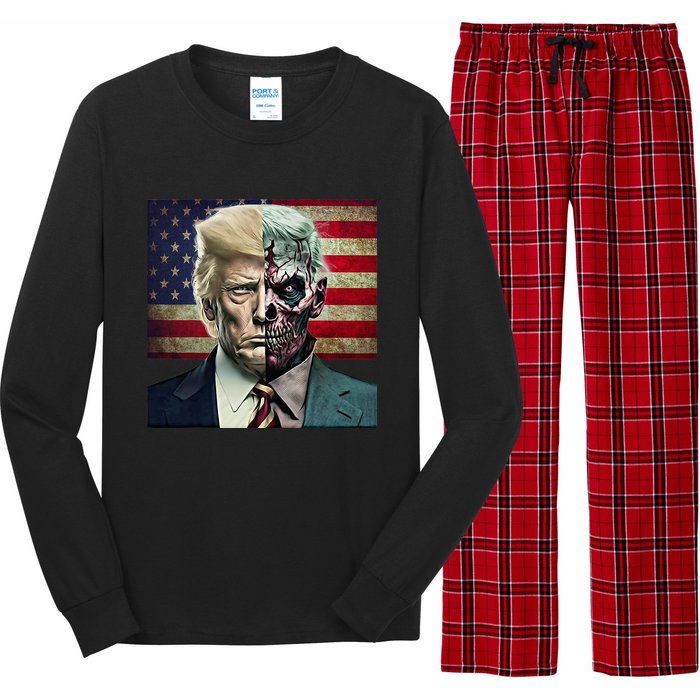 Two-Faced Politicians Presidential Election 2024 Trump  Long Sleeve Pajama Set