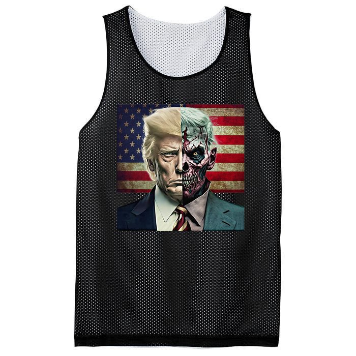 Two-Faced Politicians Presidential Election 2024 Trump  Mesh Reversible Basketball Jersey Tank