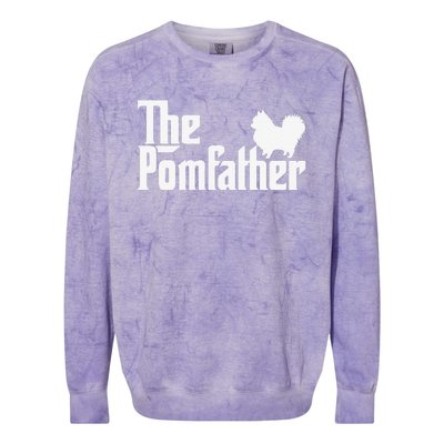 The Pomfather Pomeranian Owner Fathers Day Dog Lover Colorblast Crewneck Sweatshirt