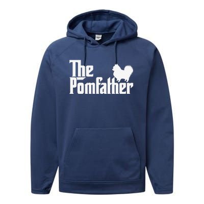 The Pomfather Pomeranian Owner Fathers Day Dog Lover Performance Fleece Hoodie