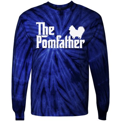 The Pomfather Pomeranian Owner Fathers Day Dog Lover Tie-Dye Long Sleeve Shirt