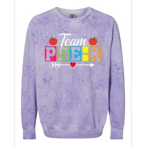 Team PreK PreSchool Teacher Student Back To School Colorblast Crewneck Sweatshirt