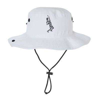 Tennis Player Positions Balls Racket In Drawing Legacy Cool Fit Booney Bucket Hat