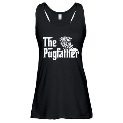 The Pugfather Pug Dad Fathers Day Gift Pug Lovers Ladies Essential Flowy Tank