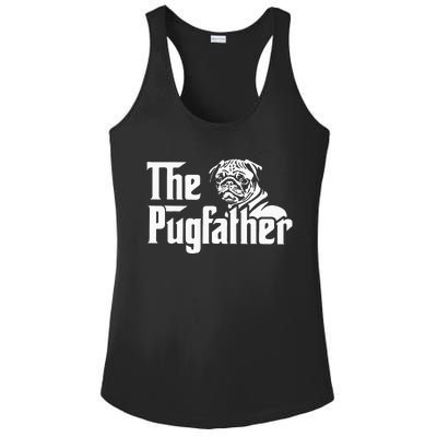 The Pugfather Pug Dad Fathers Day Gift Pug Lovers Ladies PosiCharge Competitor Racerback Tank