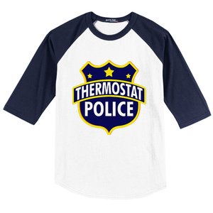 Thermostat Police Pocket Funny Dads Birthday Fathers Day Baseball Sleeve Shirt