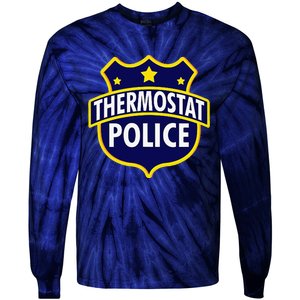 Thermostat Police Pocket Funny Dads Birthday Fathers Day Tie-Dye Long Sleeve Shirt