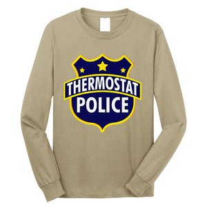 Thermostat Police Pocket Funny Dads Birthday Fathers Day Long Sleeve Shirt