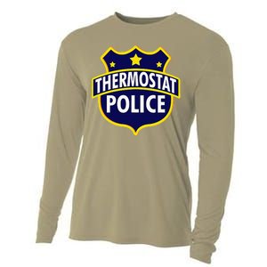 Thermostat Police Pocket Funny Dads Birthday Fathers Day Cooling Performance Long Sleeve Crew