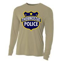 Thermostat Police Pocket Funny Dads Birthday Fathers Day Cooling Performance Long Sleeve Crew