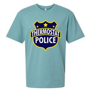 Thermostat Police Pocket Funny Dads Birthday Fathers Day Sueded Cloud Jersey T-Shirt